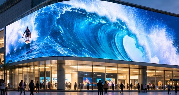 Illustrative outdoor media & façades LED display application