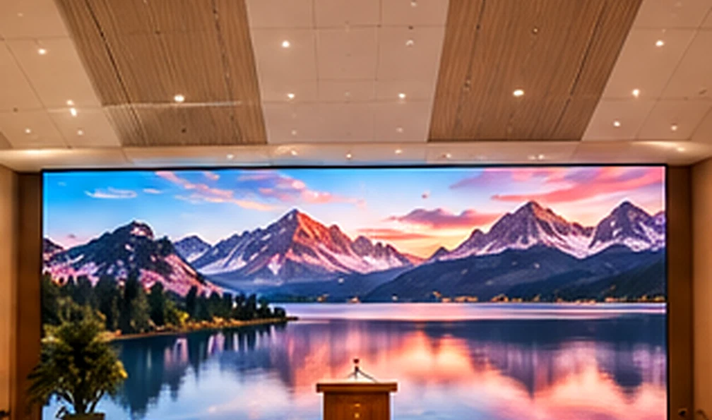 Illustrative LED display in houses of worship setting